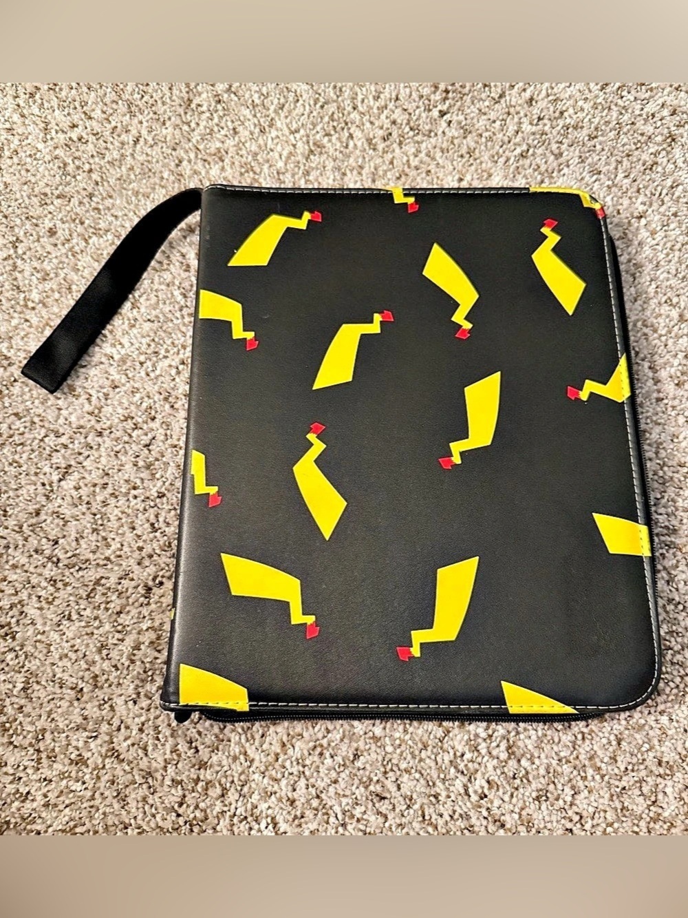 Pokemon Trading Card Binder 50 Pages Pikachu Tail Cover Black Yellow